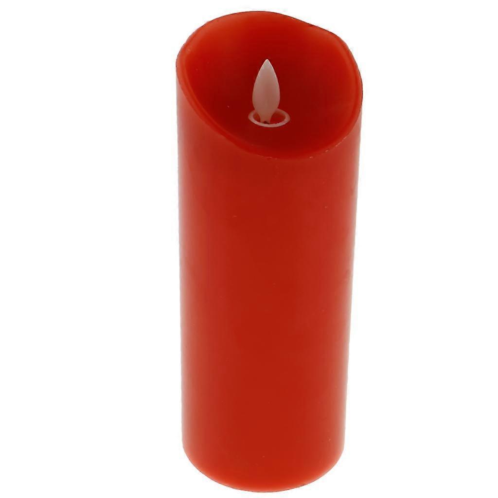 Flameless LED Pillars Tea Light Candles for Wedding Parties Red 10cm