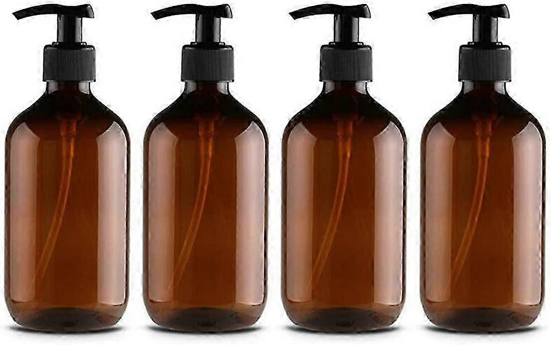 4 Pcs Large Capacity Empty Bottles 500 ML (Brown)