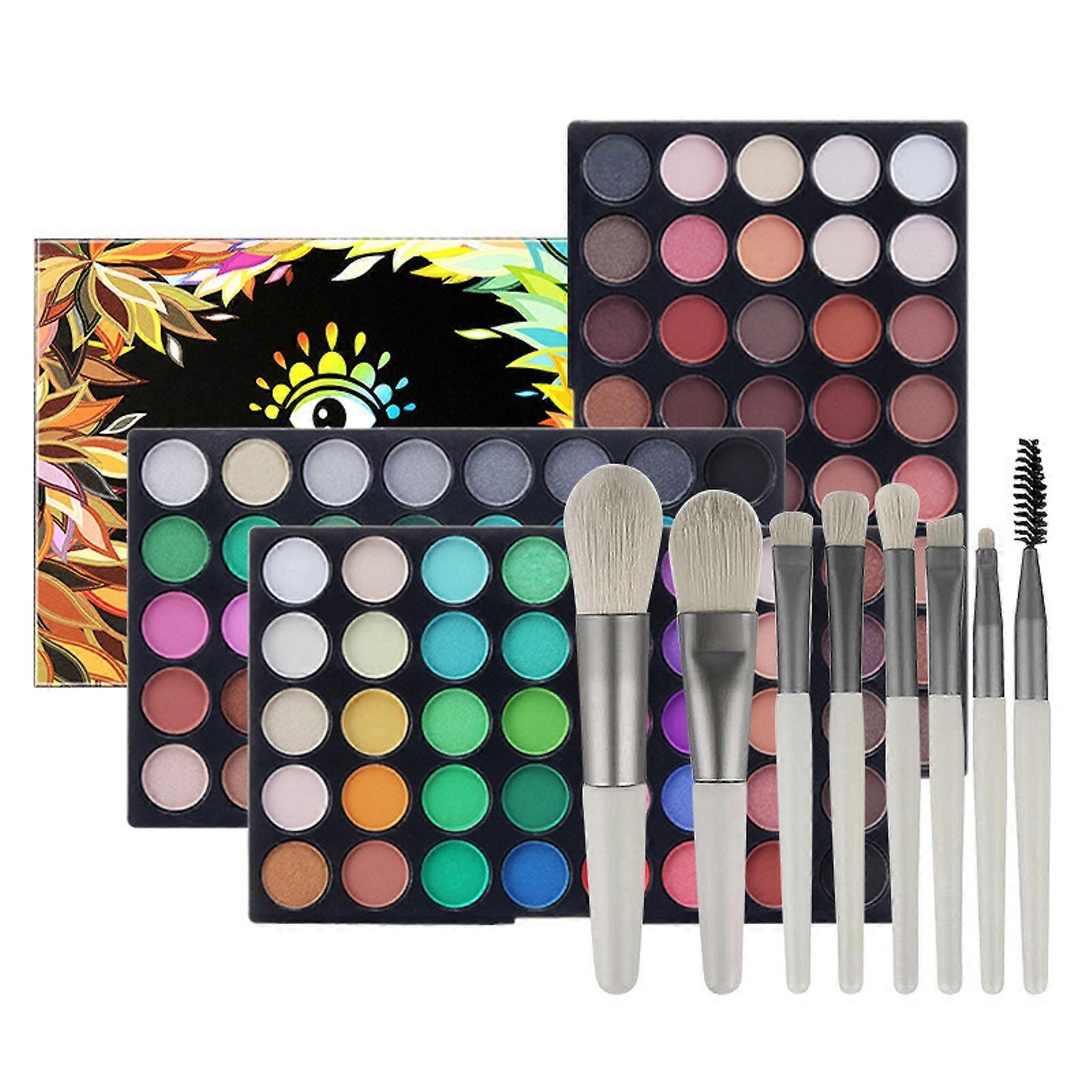 Eyeshadow Pale-tte Combination Beginner Student 120 Color Eyeshadow 8 Brush Set Gift