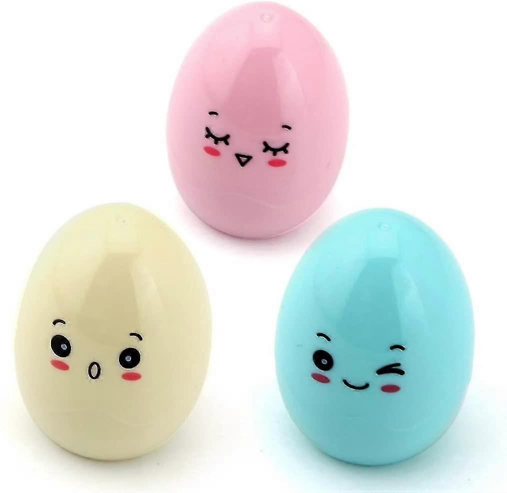 Pencil sharpener, Cute egg - shaped, with lovely emoji designs, available in pink, yellow and blue, perfect for kids and students