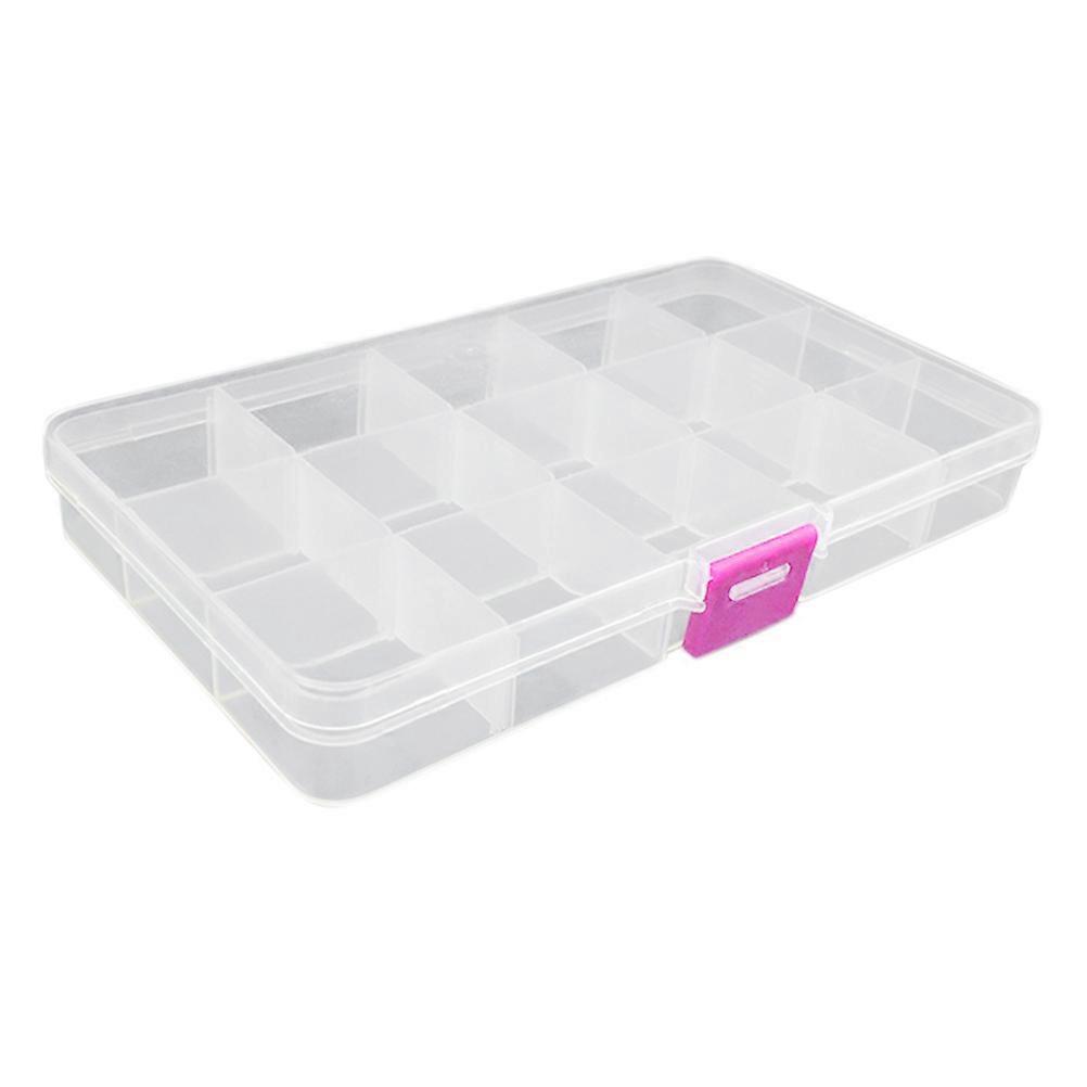 Screws Small Items Organizer, Earring Organizer Box with Upgrade Lock and Adjustable Dividers for Plastic Clear Containers, Lightweight Portable 15