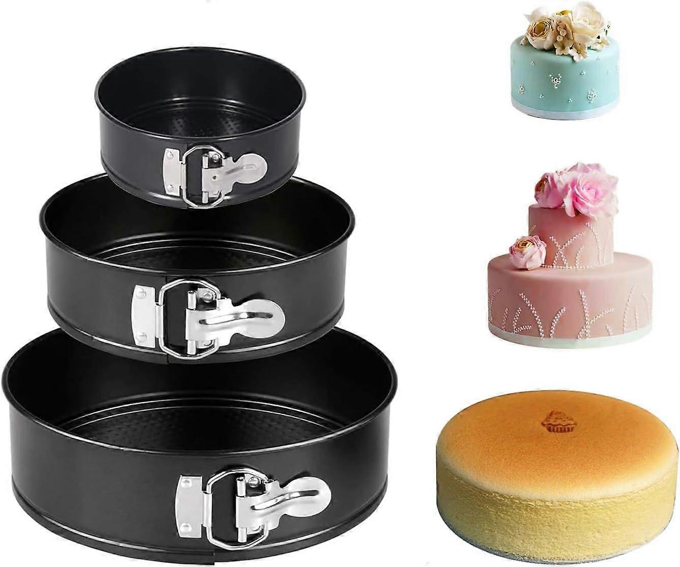 3-Piece Cake Pan Set, Non-Stick Springform Pan, Loose Baking Sheet, Cheesecake Pan, with Removable Bottom