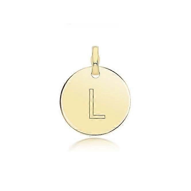 9ct Yellow Gold Round Plain Initial Pendant PN1280/L