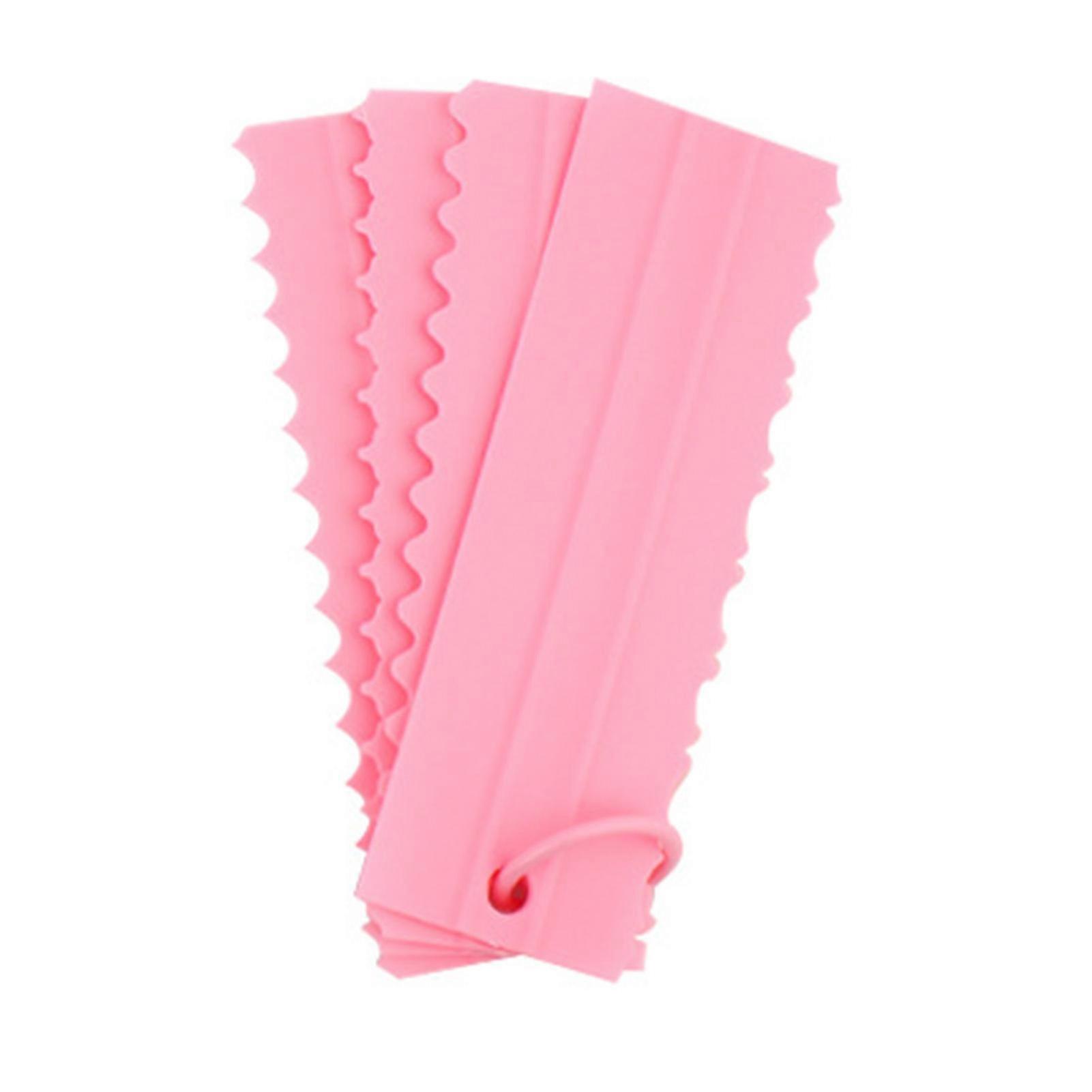 4Pcs Scraper Durable Eco Friendly Plastic 8 Styles Hanging Hook Design Cake Smoother for Baking DIY