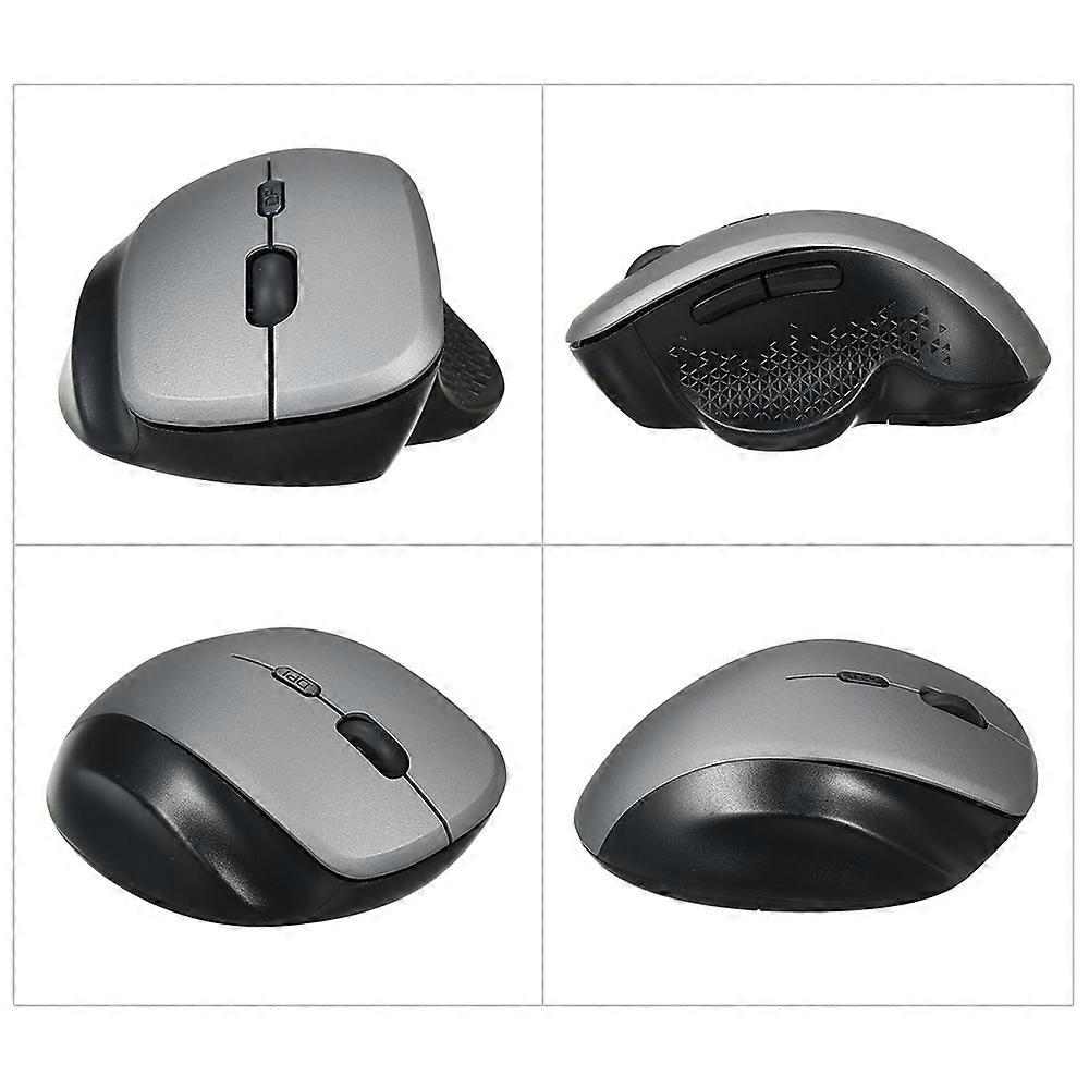 2.4G Wireless Optical Vertical 6 Keys Ergonomic Office Mouse 3 Adjustable Moving speed Comfortable Hand Feel for PC Laptop Grey