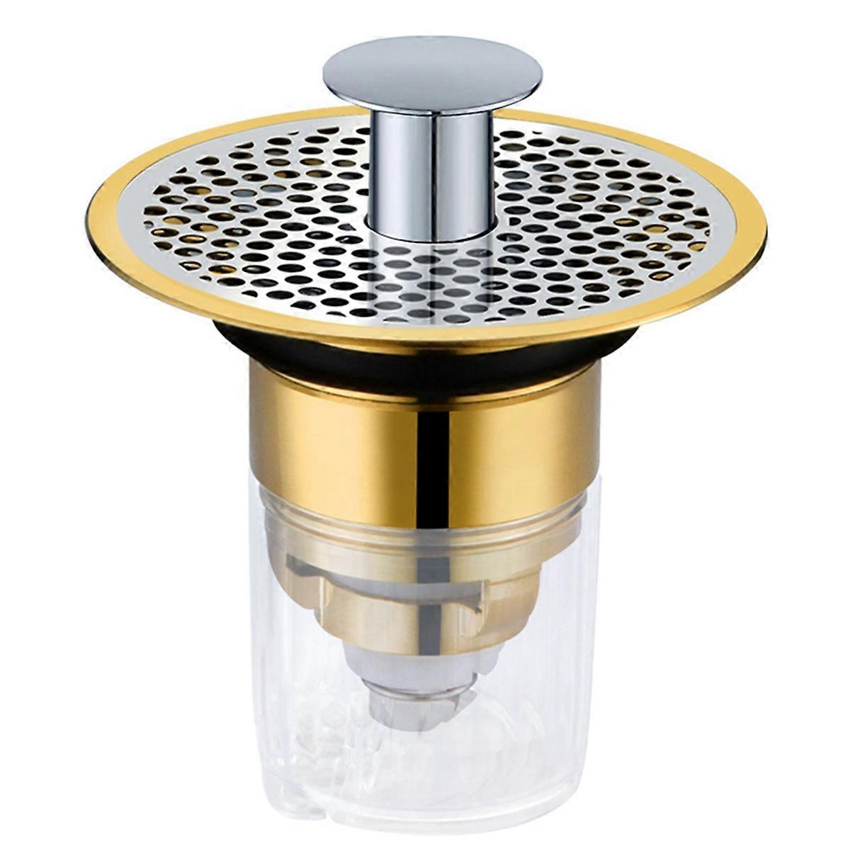 Sink Drain Stopper Floor Drain Filter Bathroom Wash Sink Basin -Up Core Drain Hair Anti-Blocking Str