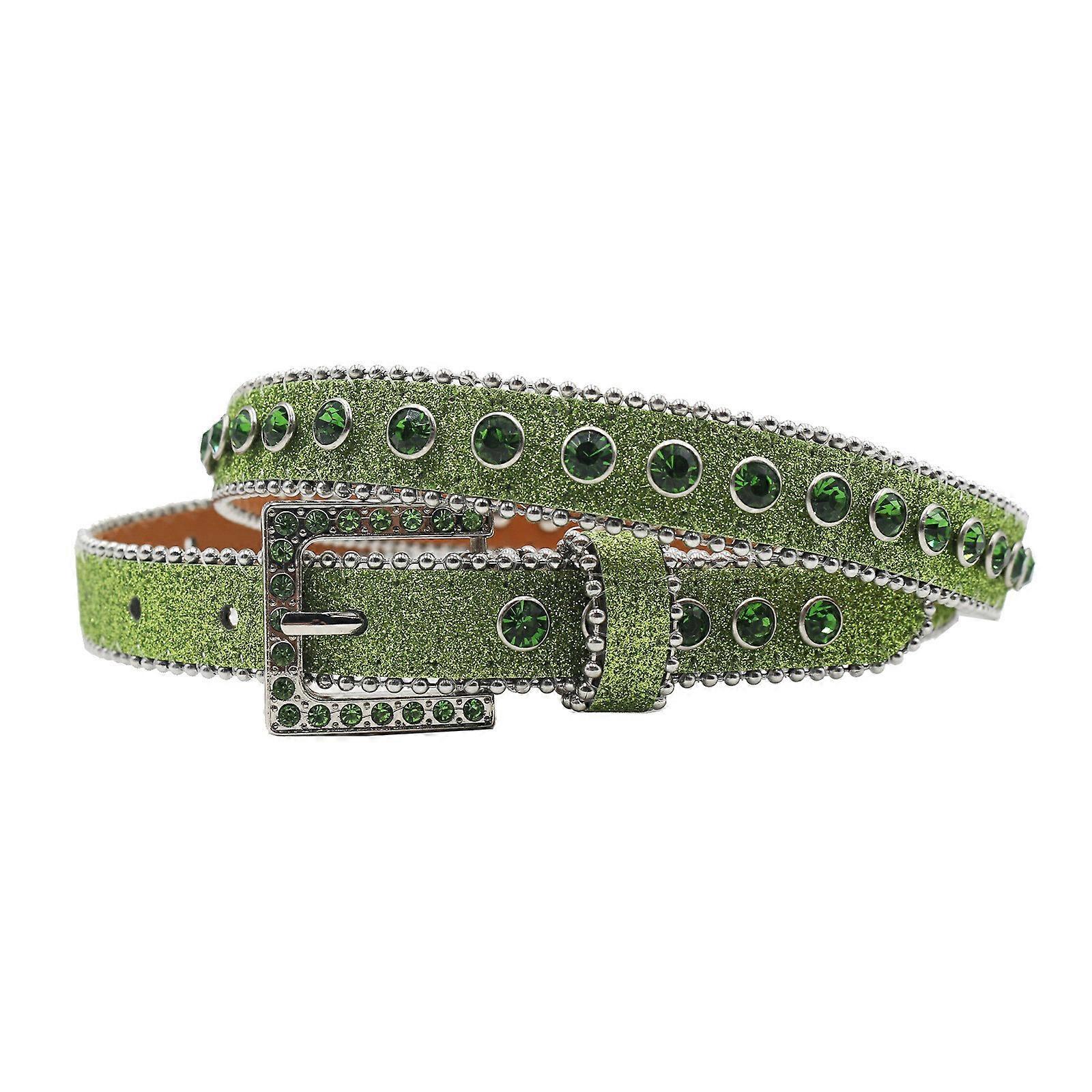 Girl Punk Waistband Beaded Glitter Buckle Belt for Jeans Dress Nightclub  Girls Modern Jeweled Waistband Green S | Fruugo FI