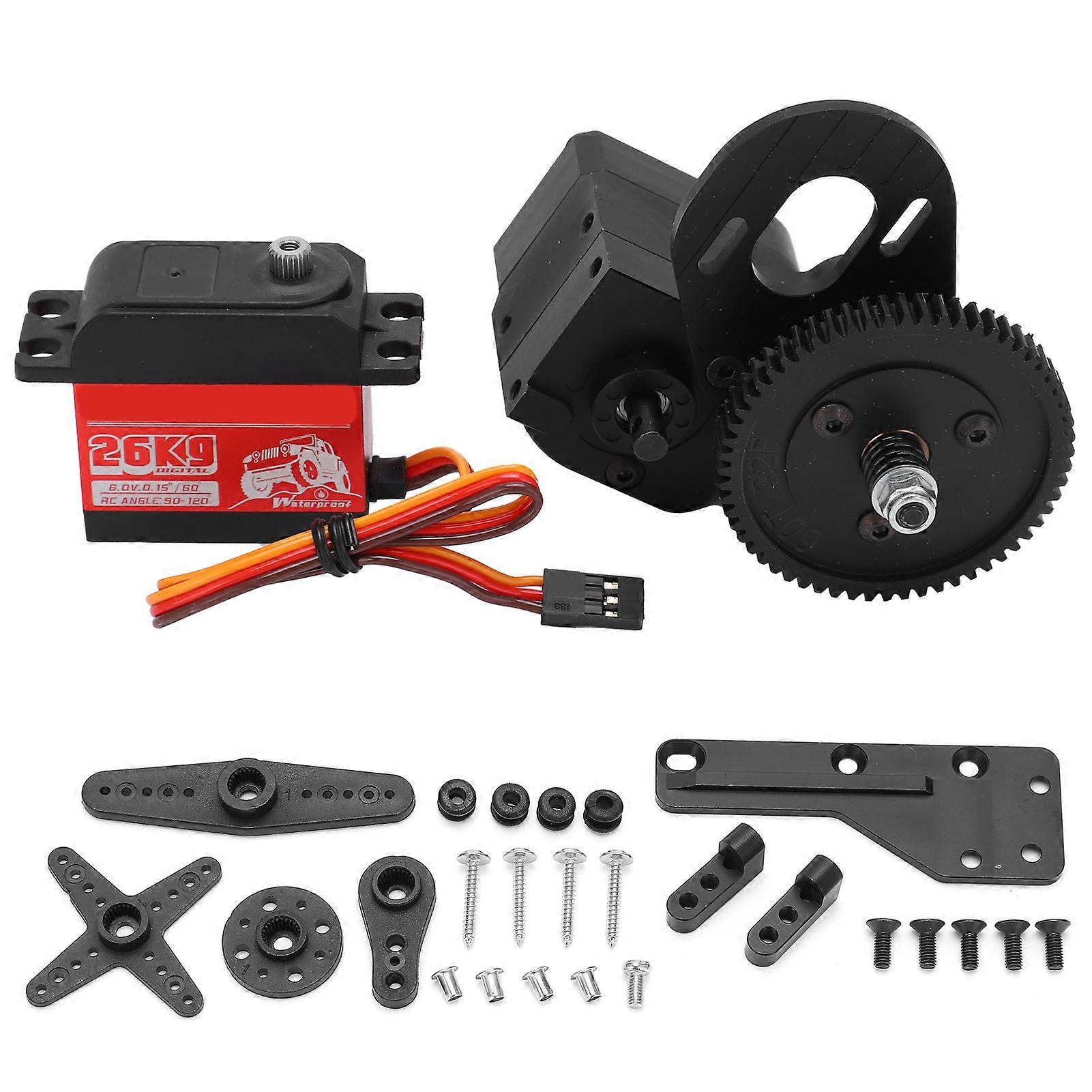 High and Low TwoSpeed Gearbox and Large Torque Digital Servo Set for Axial Wraith SCX10 90046