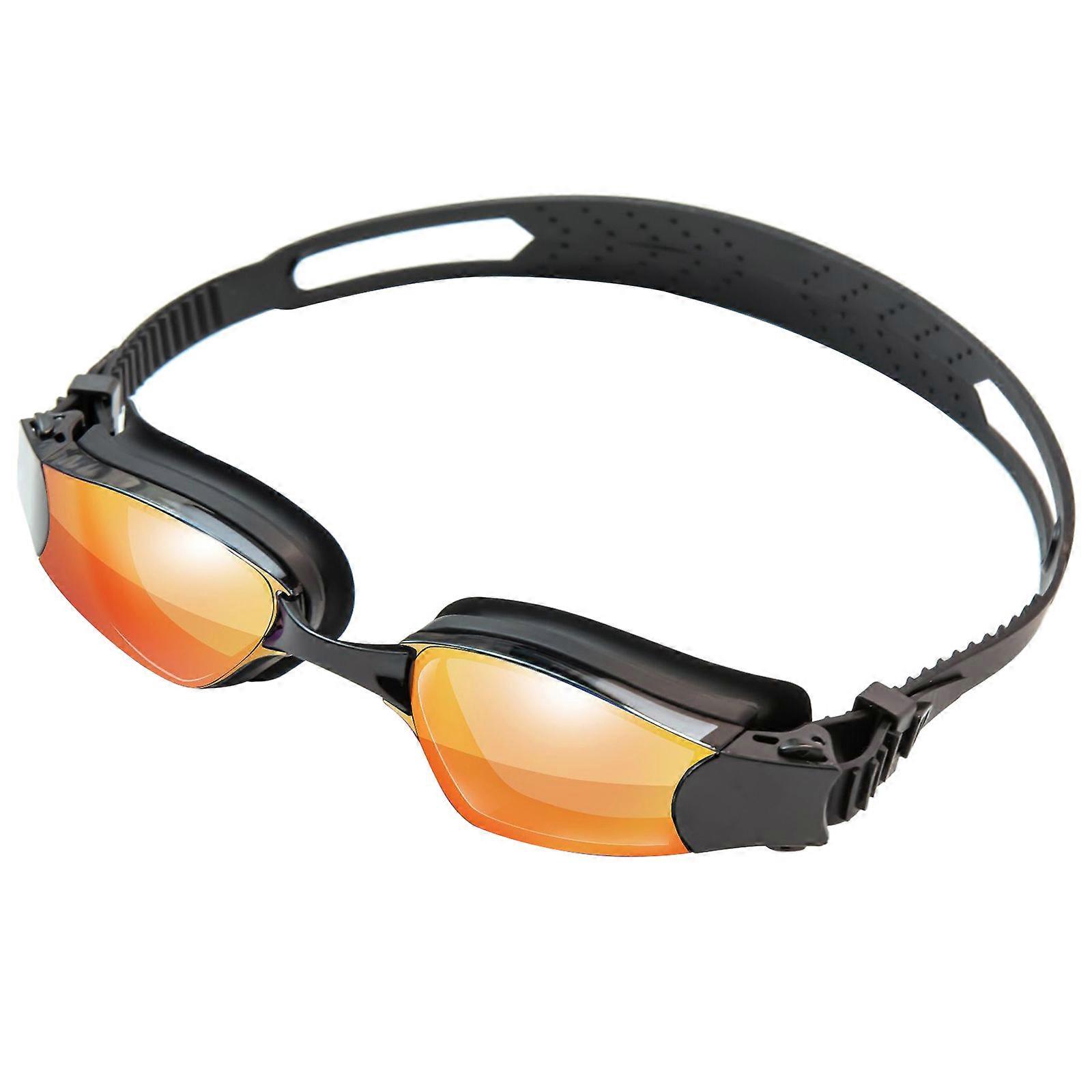 نظارات السباحة ، نظارات المياه المفتوحة السباحة المضادة للضباب الحماية من الأشعة فوق البنفسجية لا تسرب رؤية واضحة سهلة الضبط للبالغين الأحمر الوهمي