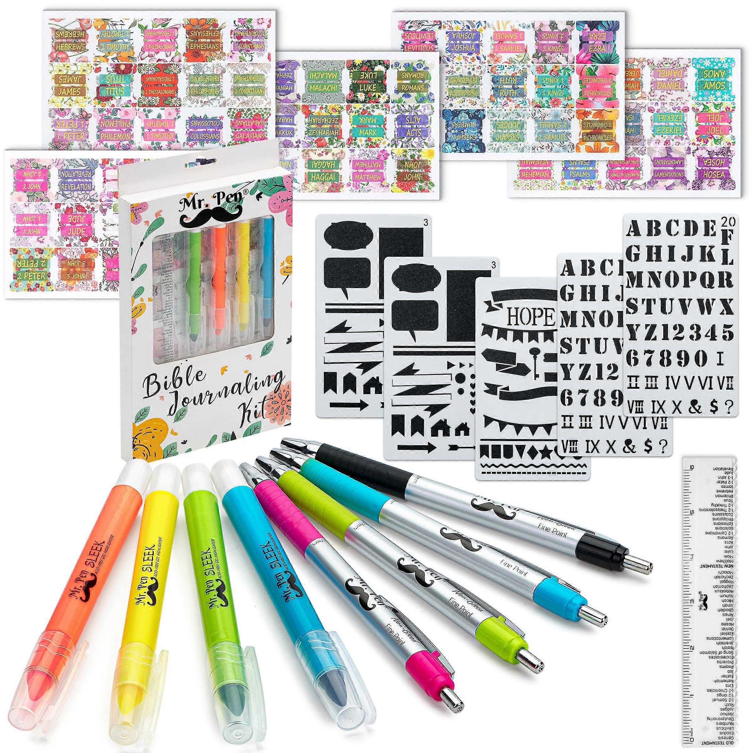 Bible Journaling Kit for Christian Gifts - Includes Colored Pens, Stickers, and Verses for Study and Reflection