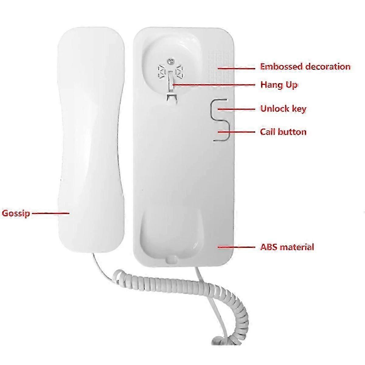 suitable for Doorbells 2 Wire Audio Phone Without Outdoor Station Electronic Intercom Apartment Building Door Handset-YI WU CHUN HUI