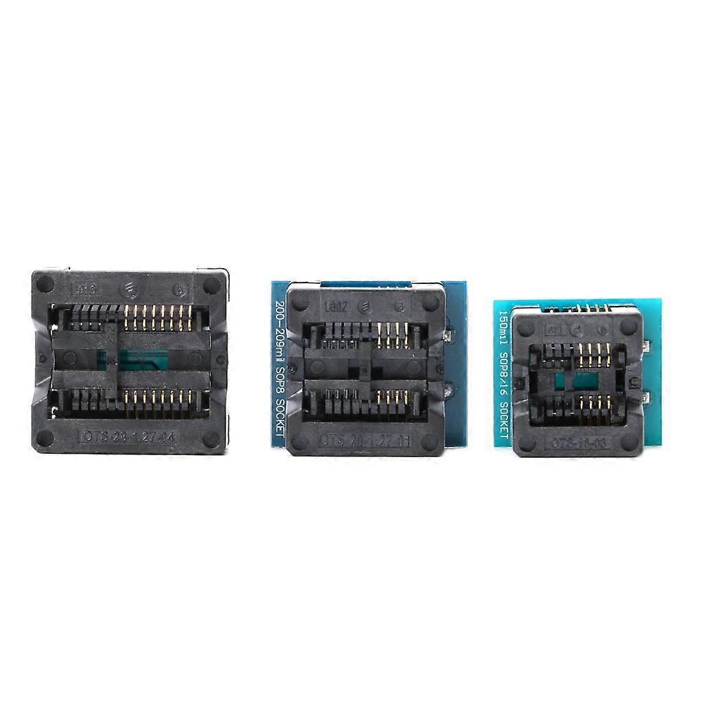 3PCS SOP16 to DIP8 Adapter+SOP8 Adapter IC Programmer Socket for EZP2010 EZP2013  Black