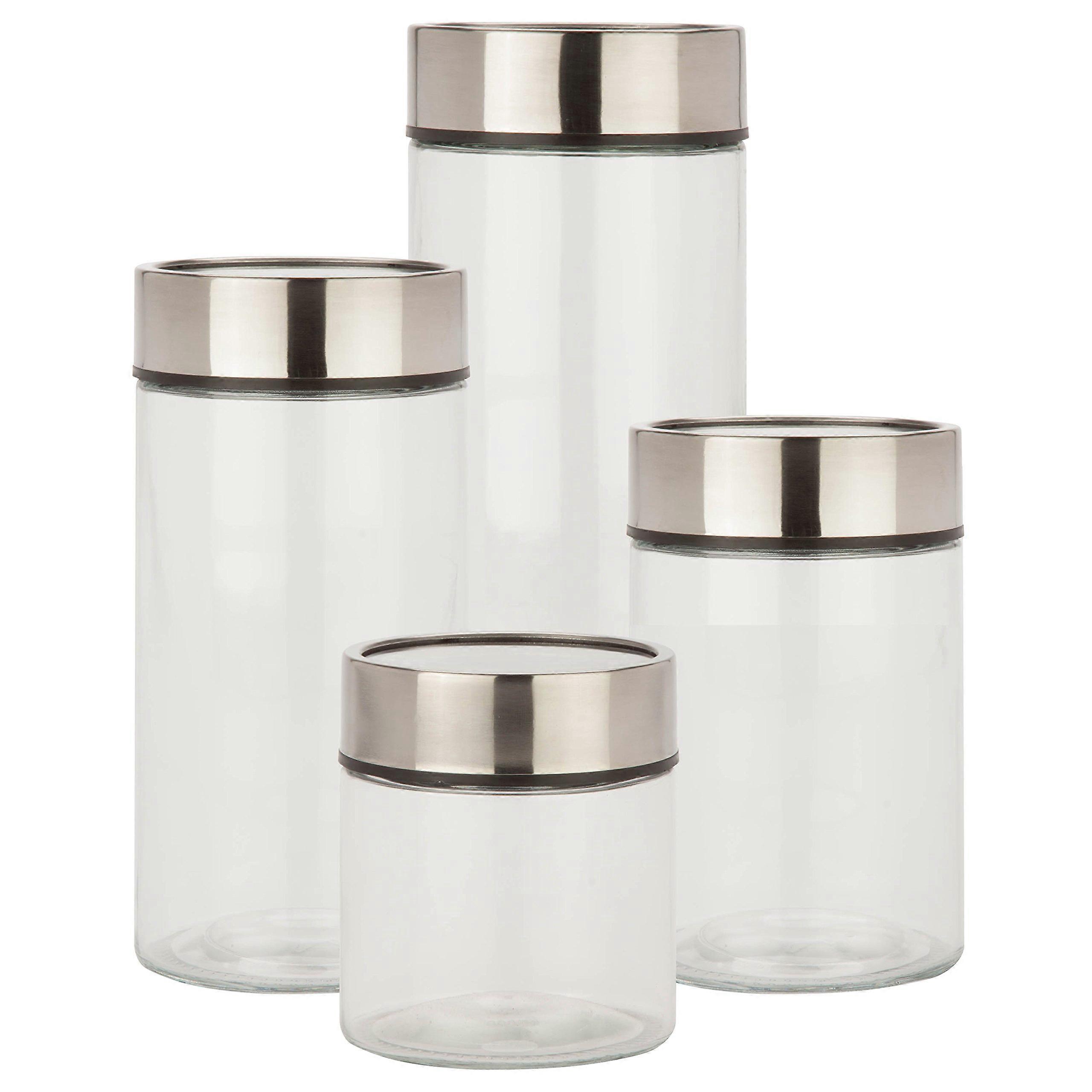 4 Piece Jar Set Black/Clear mL 1350 - 3000 mL Capacity