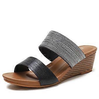 Dames Sandales Et Pantoufles À La Mode Extérieur Wear Plateforme Talons Hauts, Taille : 37