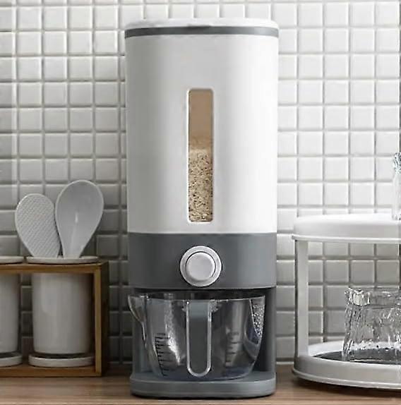 25 Lbs Rice Dispenser with Measuring Cup, Upgraded Moisture Proof Grain Storage Container for Cereal, Soybean, Corn