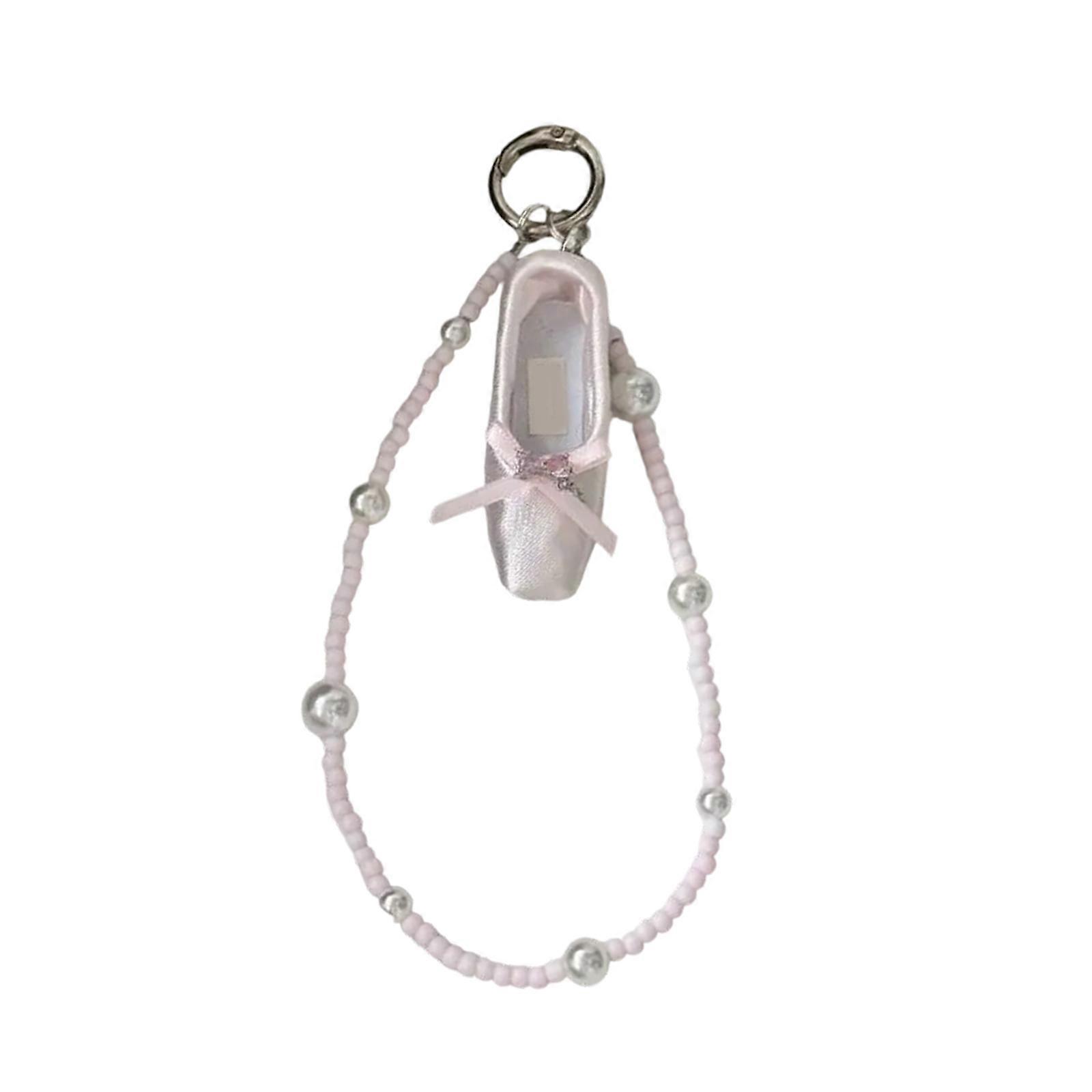 Lovely Ballet Slipper Keychain Portable Key Holder Accessory with Ribbon for Fashion Trendsetters Daily Use Outfits