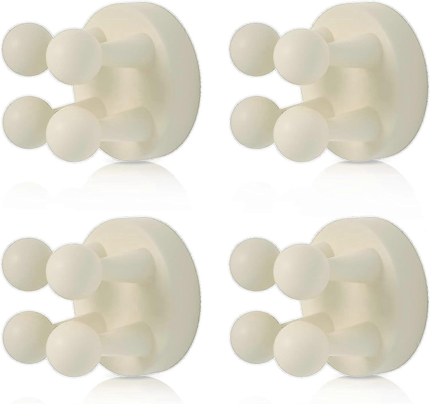 4 pcs Silicone Toothbrush Holder Multi-Function Hook Waterproof self Adhesive Single Toothbrush Hook Plug Holder for Wall