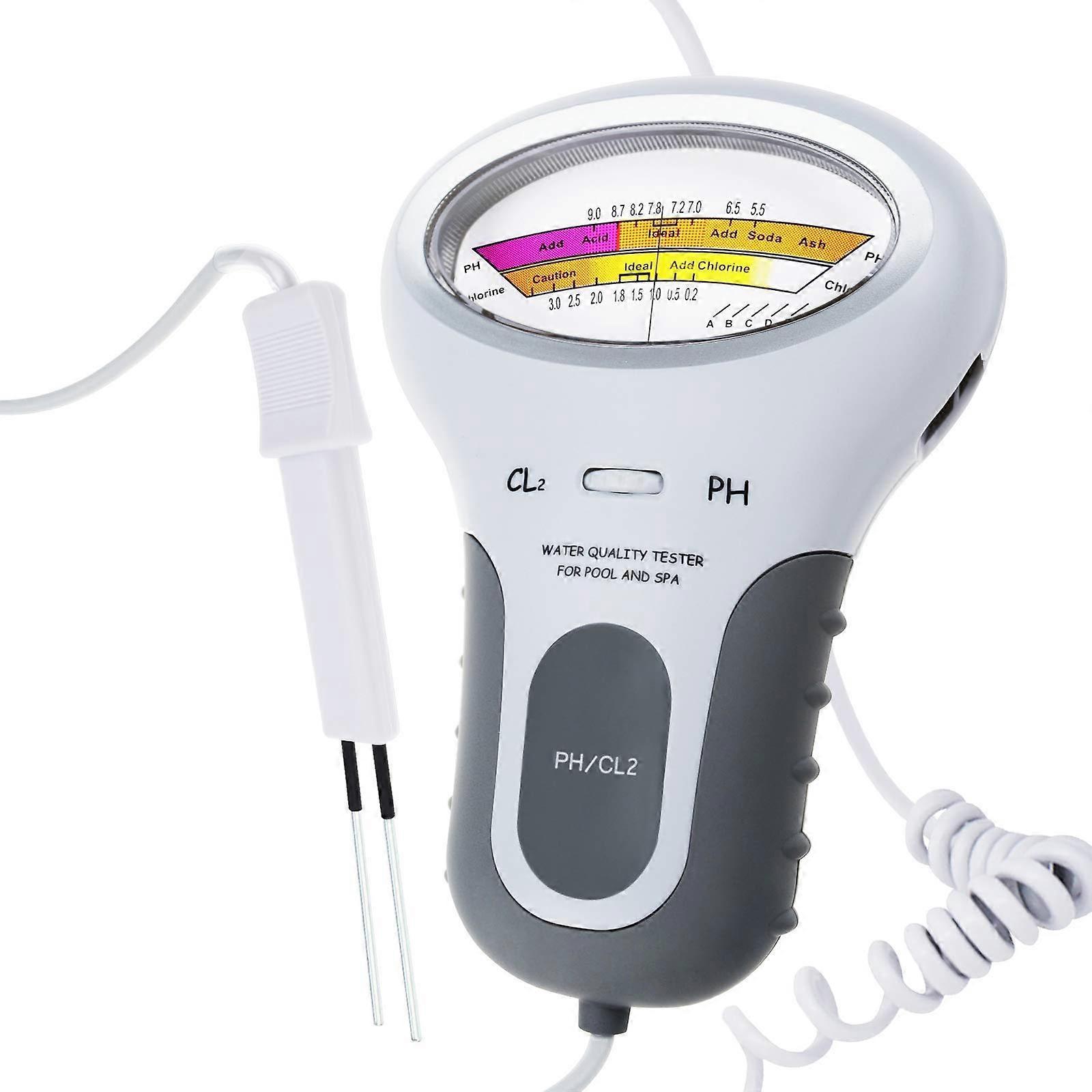 Chlorine and pH Meter Dual-Scale Water Quality Test CL2 Level Digital Electronic Pool Tester for Accurate Measurements