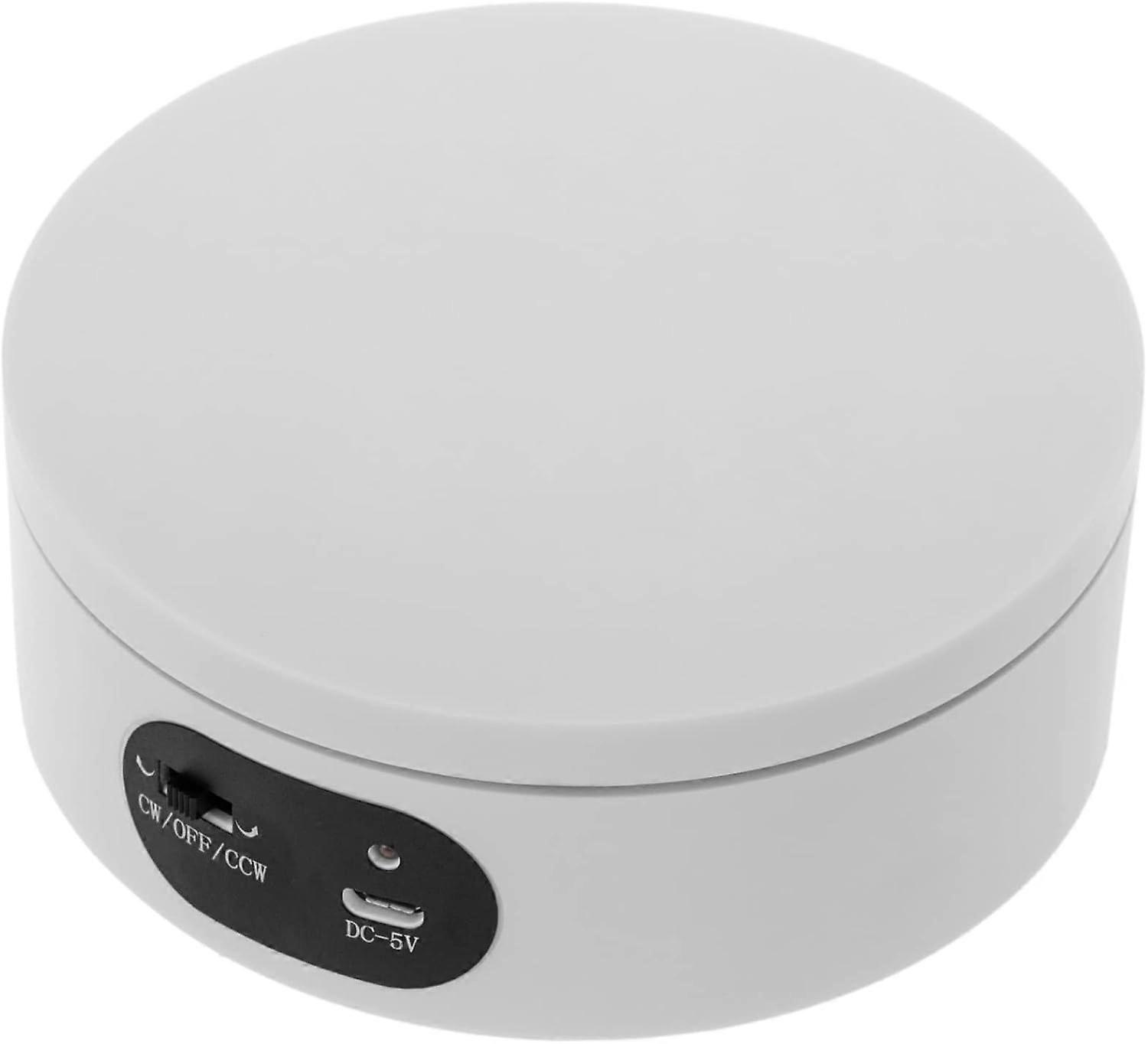PrimeMatik - Electric turntable 12cm White, Rotating platform