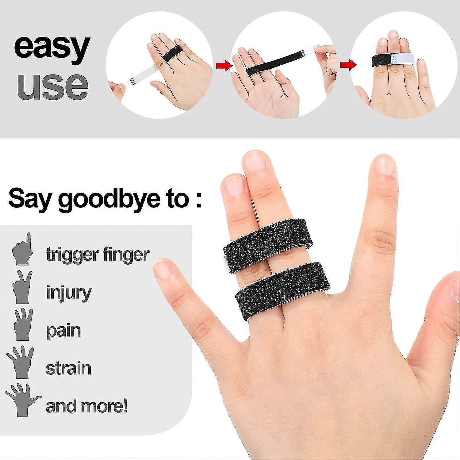 Confezione da 10 cinghie per le dita Buddy Tape con passante per gancio antiscivolo Stecche in tessuto riutilizzabili per dita dei piedi rotte | IT