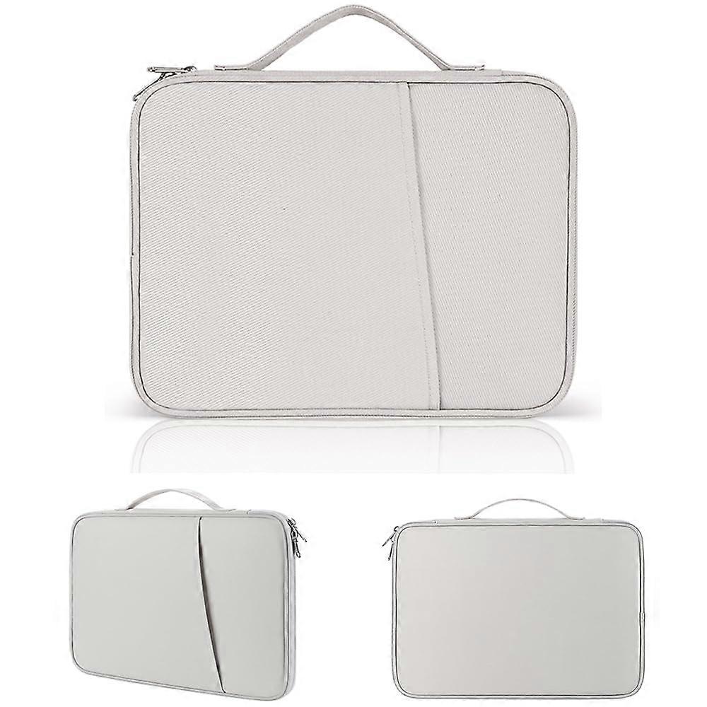813 Inch Tablet Carrying Case, Padded Sleeve for 12.9 Inch iPad, Smart Organizer Bag, Travel Protection, White
