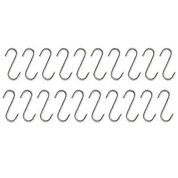 Stainless Steel S-Hook with Tip - 20 Pieces/Set