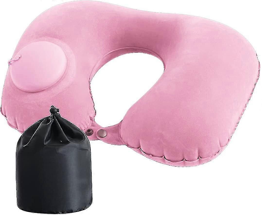 Portable U-shaped Inflatable Pillow (pink)