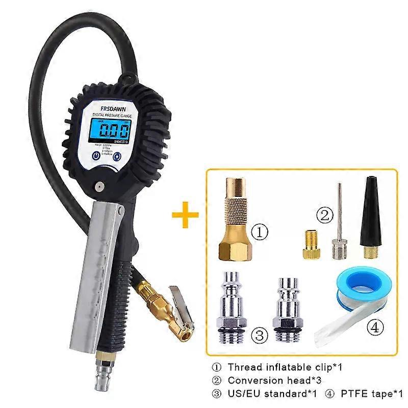 Car Tire Pressure Gauge Air Inflator US/EU Vehicle Tester Monitoring Manometer Motorcycle Bike LCD Digital Test Inflation