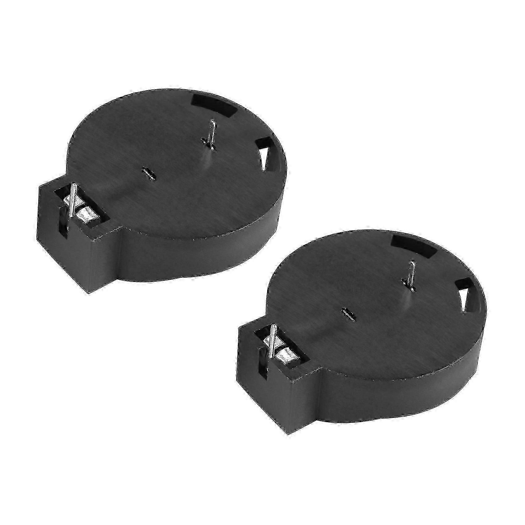 2 Pcs Cr2450 Coin Cell Button Battery Socket Holder Case 2 Pins Black