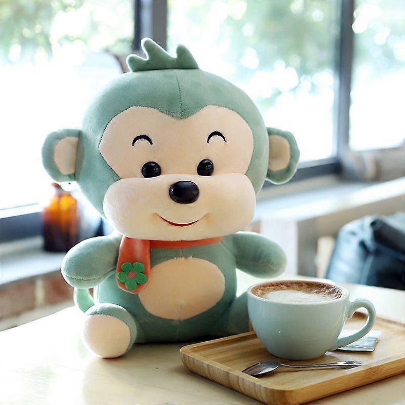 24CMMonkey Plush Toy, Soft fluffy Friend Hugging Cushion - Present for Every Age & OccasionGreen