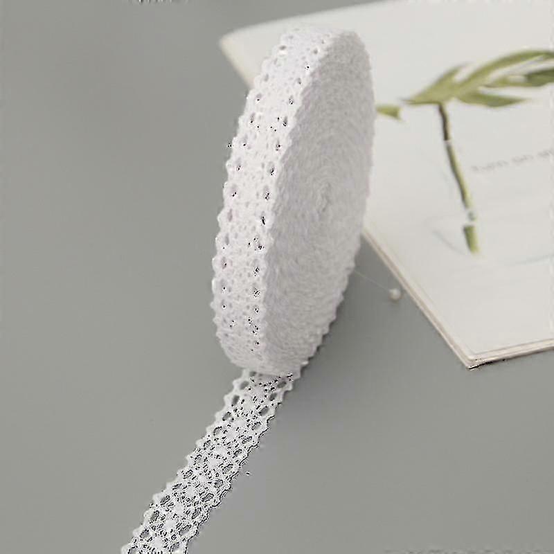 2cm Encaje de algodón 15m - Roll White Z
