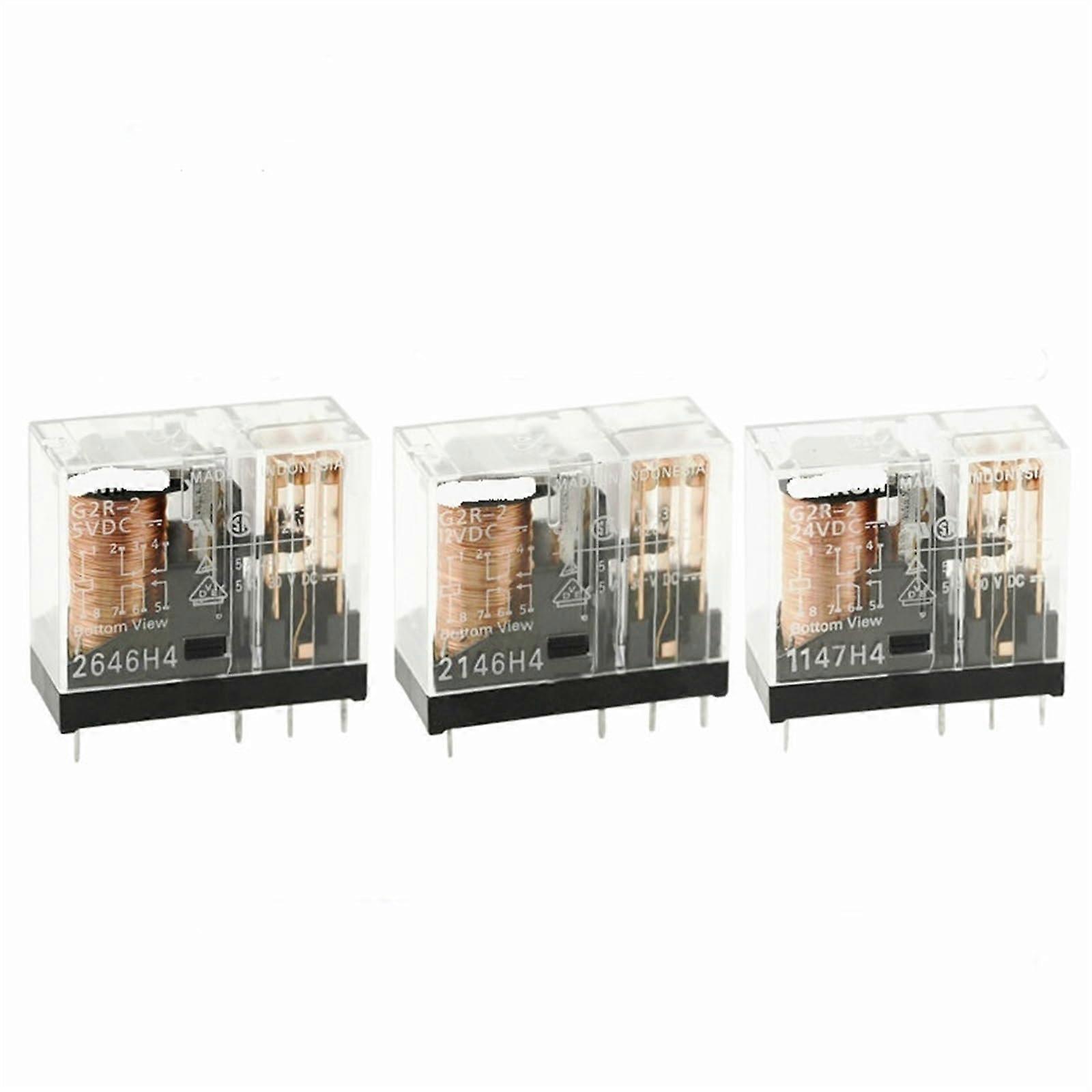 Power Relays G2R-2-5VDC 5A 8PIN Two Open Two Closed 5 Pack Compatible with DC 5V 12V 24V Voltage Specifications