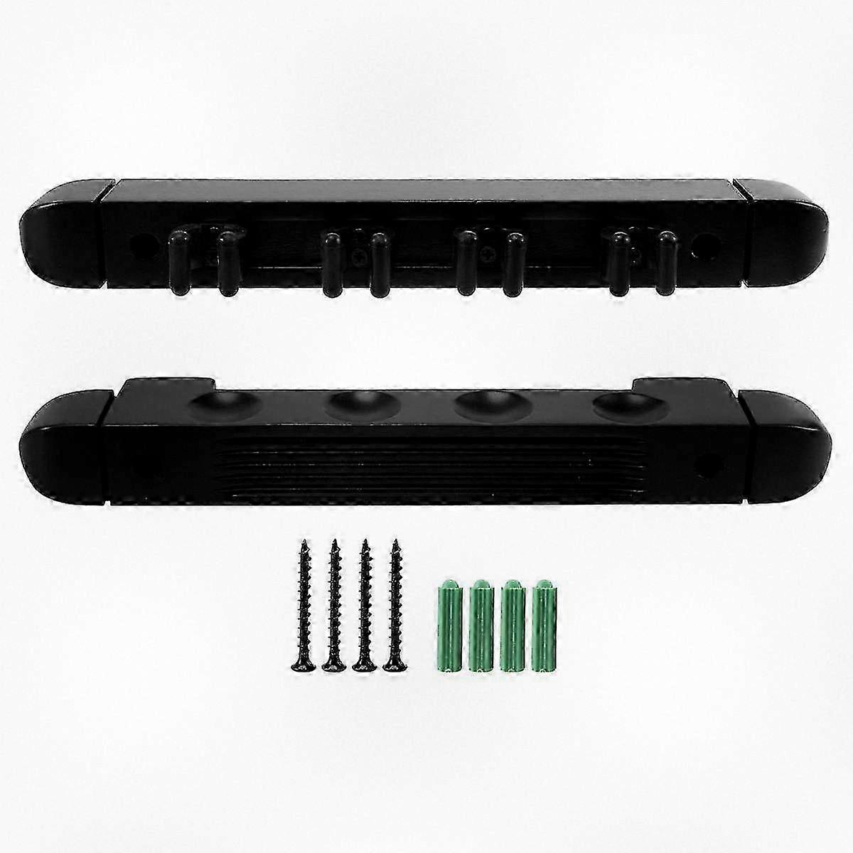 Wall Mounted Hardwood Billiard Cue Rack with 4 Holes and 6 Clips �C High-Quality Pool Cue Holder Bracket Accessories Suitable for Various Bra