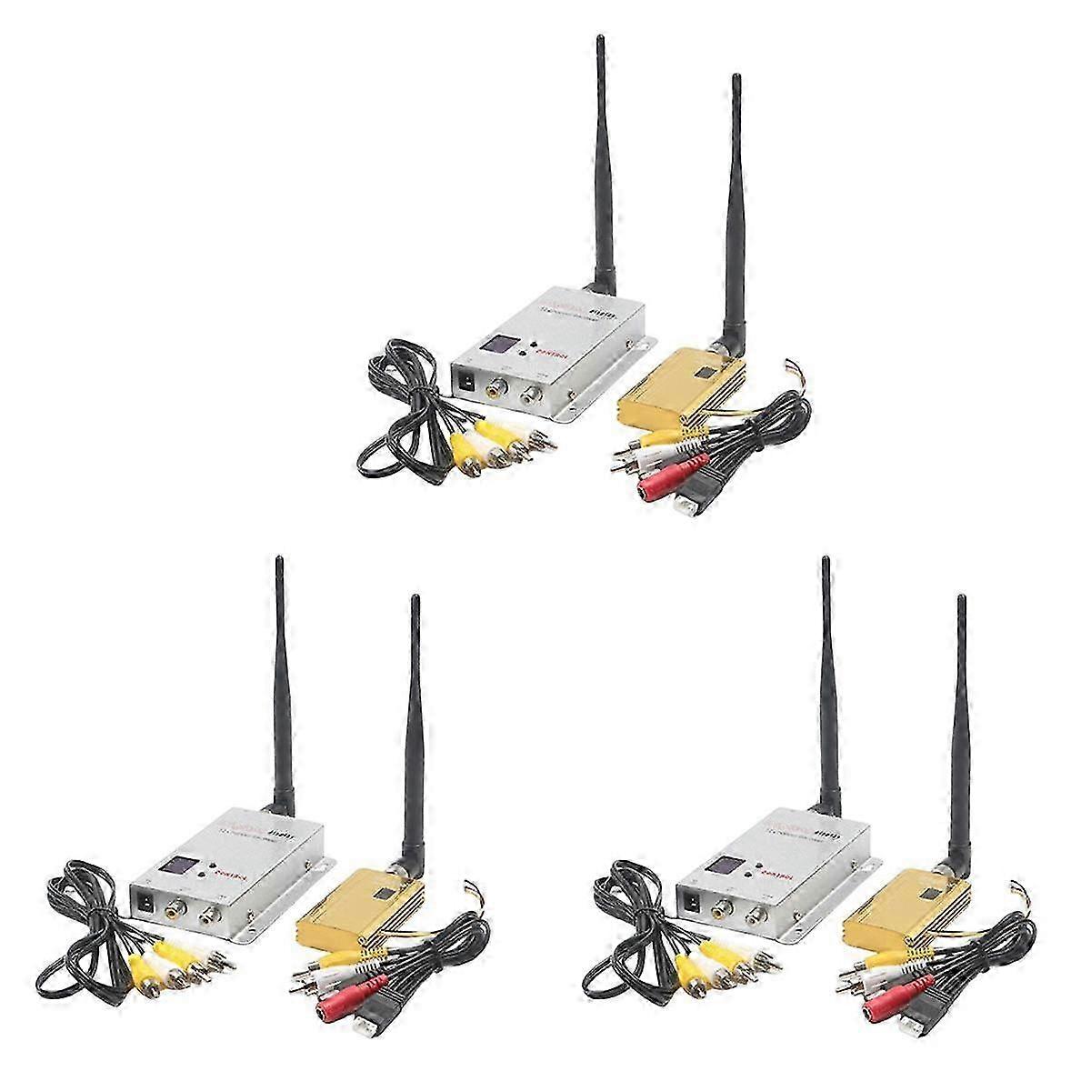 3X Wireless FPV Transmitter+Receiver 1.2Ghz 1500MW 8CH AV Sender TV o Transmitter for QAV250 25