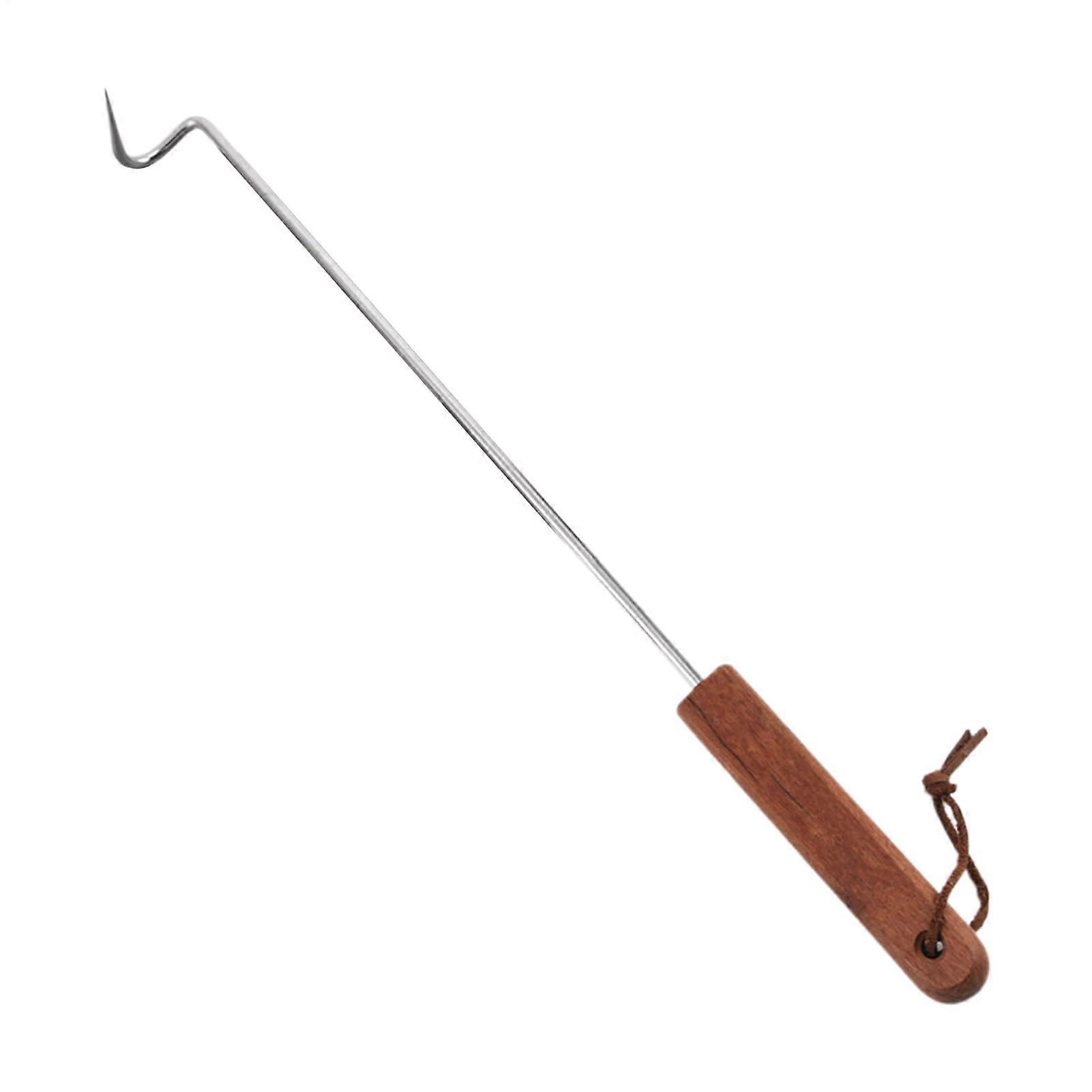 Fleischhaken Flipper Meat Hook Flipper for Grilling - Grill Accessory for Ribs, Chicken, Hot Dogs - Large Steel