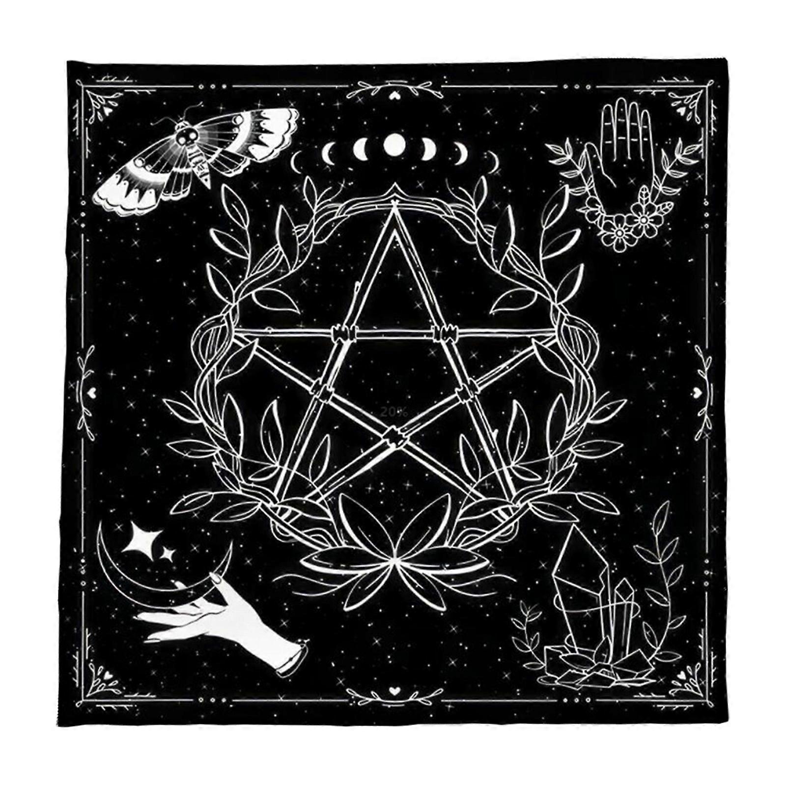 Tarots Tablecloth Rune Divinations Table Cover Astrology Oracles Board Game Mat Square Shape Pendulum Altar Table Cloth D 75x75cm