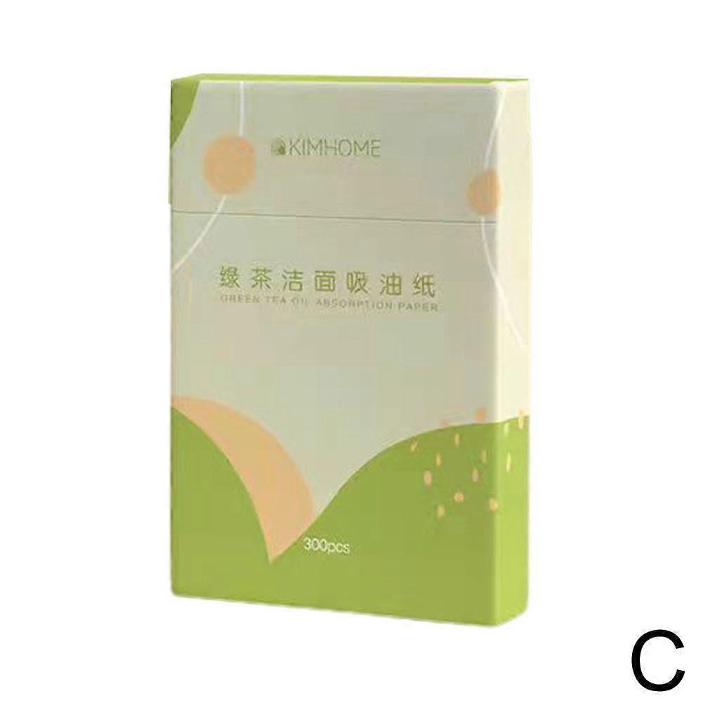 300pcs Green Tea (C)$ Facial Oil-absorbing Paper Face 300 Pieces Portable Removable Fragrance Oil-absorbing Paper Facial Female Makeup