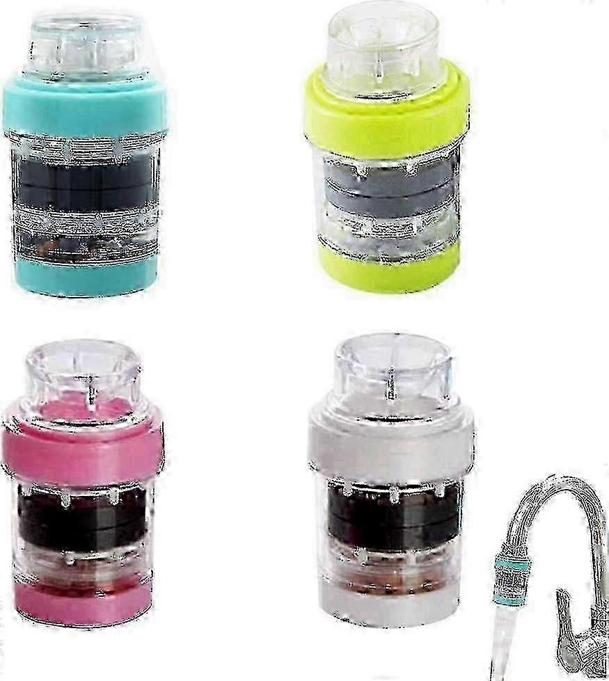 Faucet Water Filter Components, Compact Clean Filter Purifier, Splash-proof PP Mini Faucet Water Filter with Element for Kitchen Use