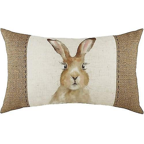 Evans Lichfield Hessian Hare Cushion Cover