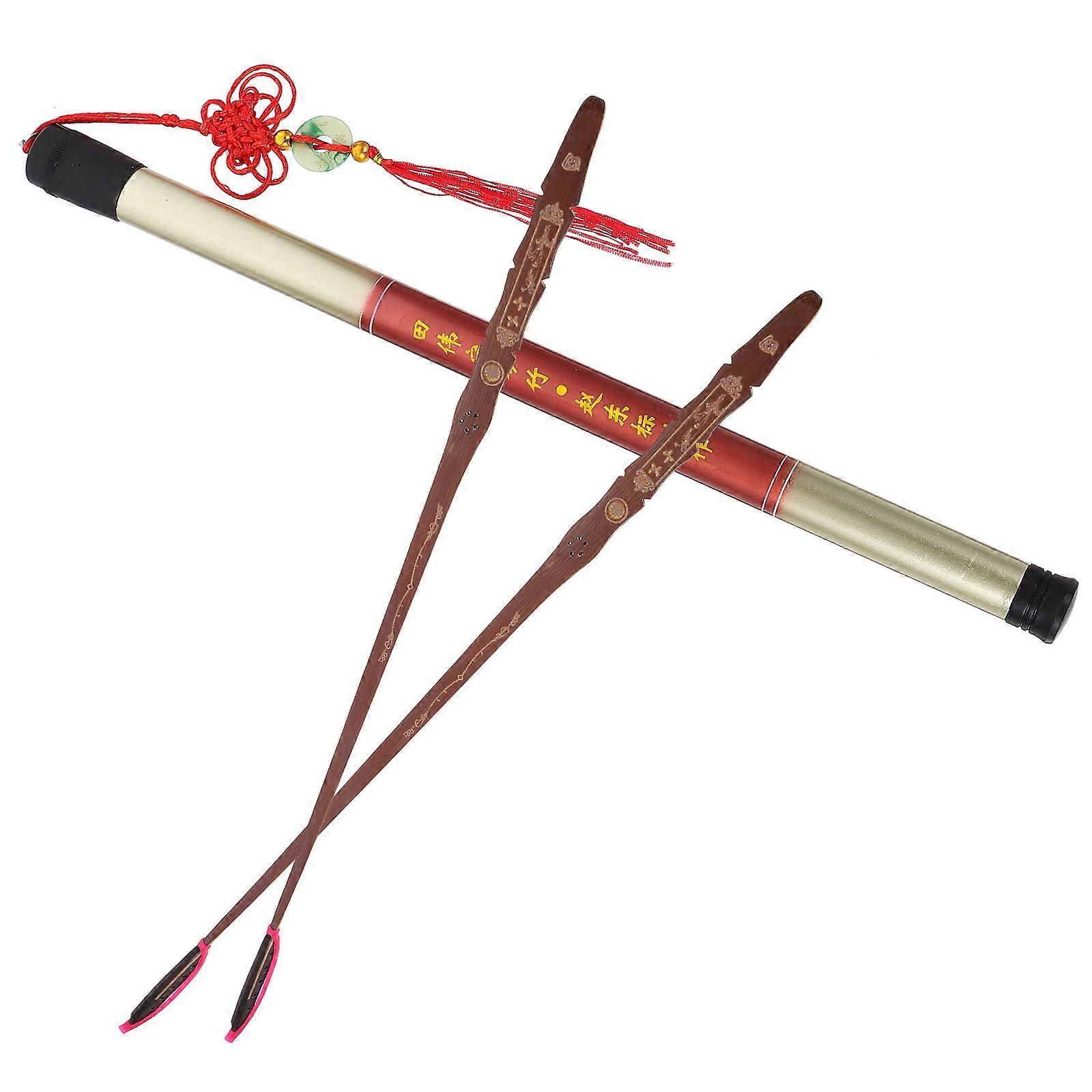 2 Pcs Professional Ebony Head Dulcimer Bamboo Accessories Black