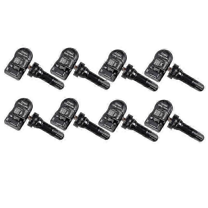 8pcs Capteurs de système de surveillance de la pression des pneus programmables 433MHz 315MHz 2 en 1 Compatible avec certaines marques
