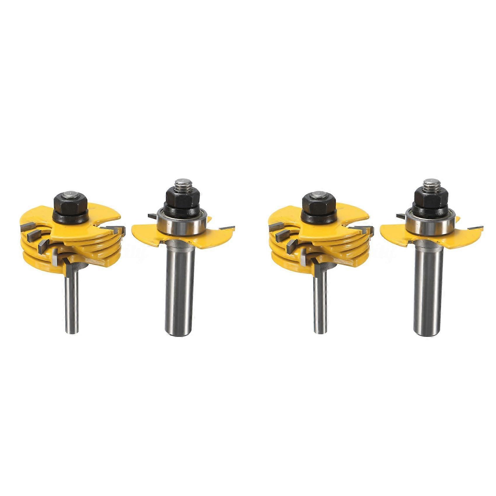 4 pieces groove cutter, router 3, adjustable woodworking tool, 1/2 and 1/4