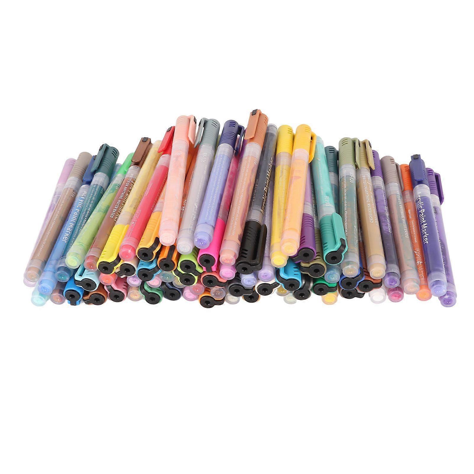 2025 Latest Model  72Pcs Acrylic Paint Markers Assorted Colors Waterproof