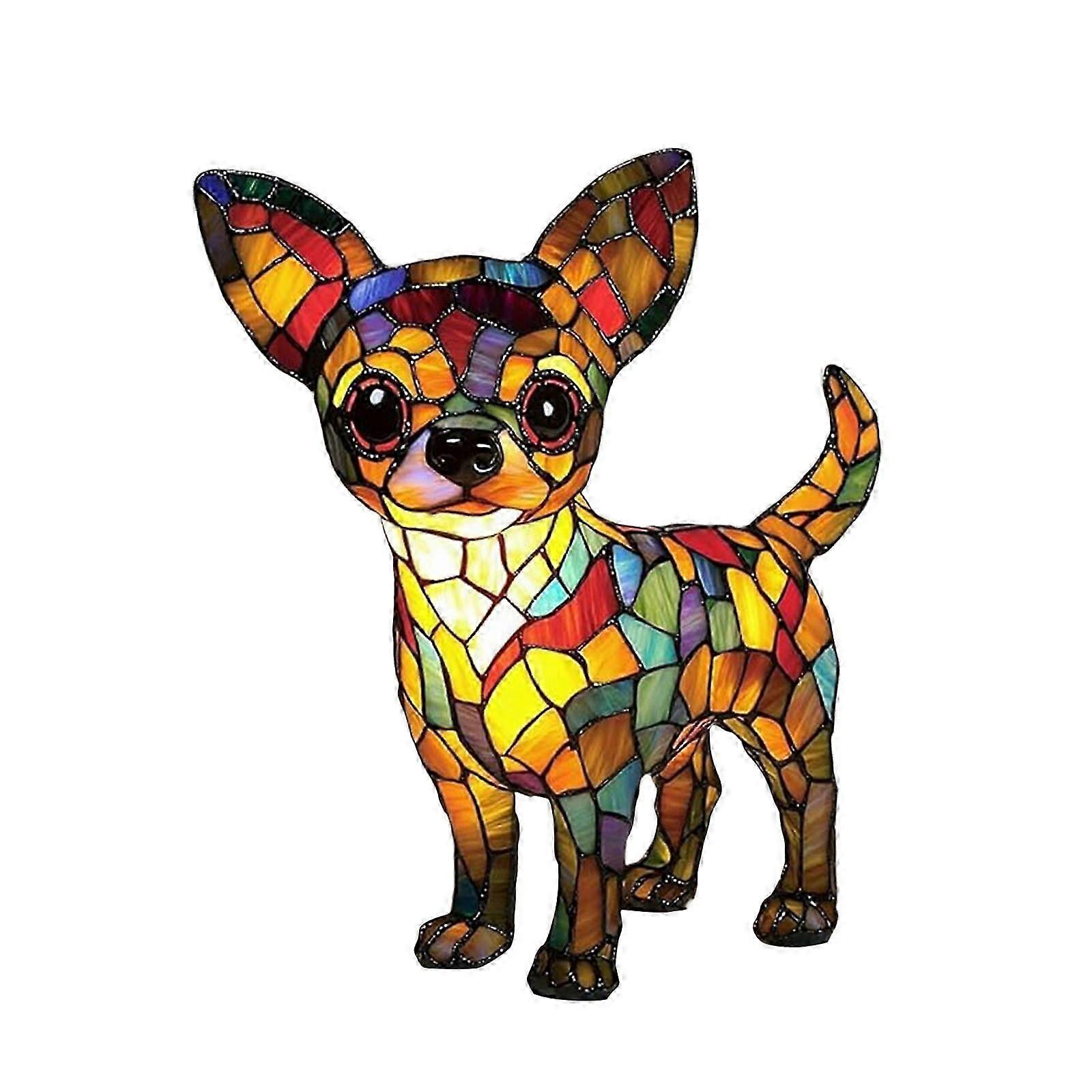 Mignon Chihuahua Veilleuse, Chien Série Peint Art Veilleuse, Ornement de lumière LED, Cadeau parfait pour les amoureux des chiens, Maison & Bureau Dcor