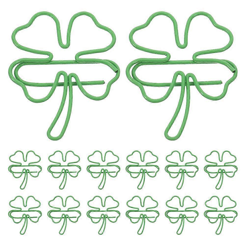 30pcs Cute Four-Leaf Clovers Paper Clips Aesthetic Paperclips Office Supplies Decorative Paperclips Multi-Function Paper Clips for Bookmarks Notes Pho