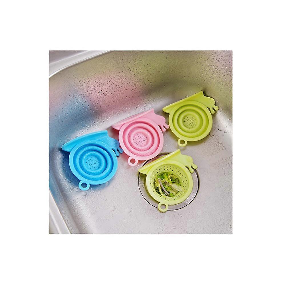 Sink Anti Clogging Mesh Silicone Strainer Floor Drain Green Water Drainage 1Pcs