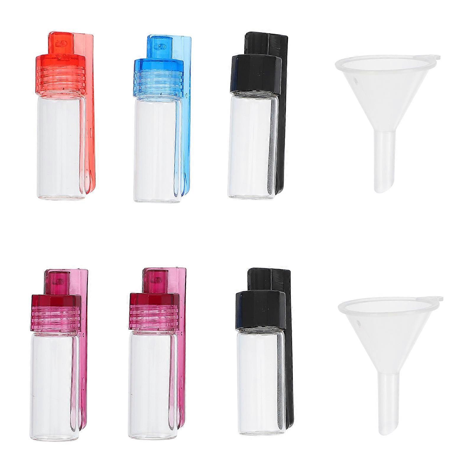 Safe and Tasteless Glass Vials Simple Design 5.1X1.8CM for Laboratory Use 6Bottles 2Funnels