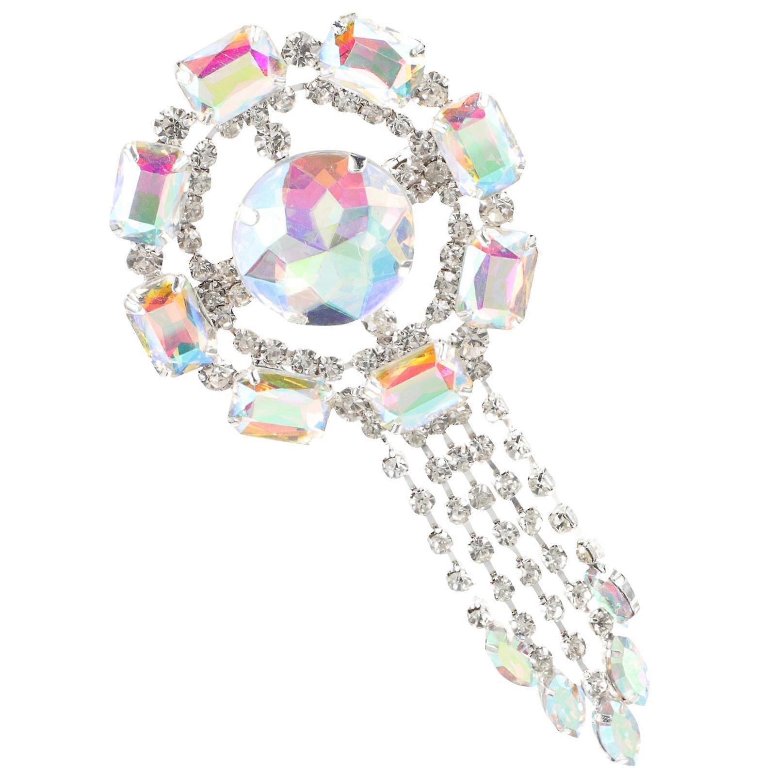 Here's an elegant and refined product description for your **Rhinestone Brooch Pin with Tassels**:
✨ **Elegant Rhinestone Brooch Pin with Tassels