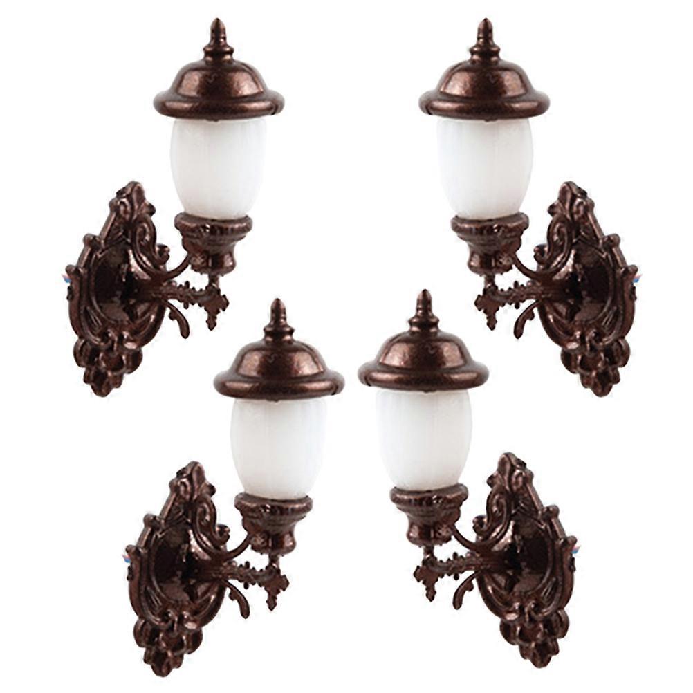 Dollhouse Furniture Lamp Miniature Street Lamp For Mini Scene Layout 1/87 Scale 4Pcs
