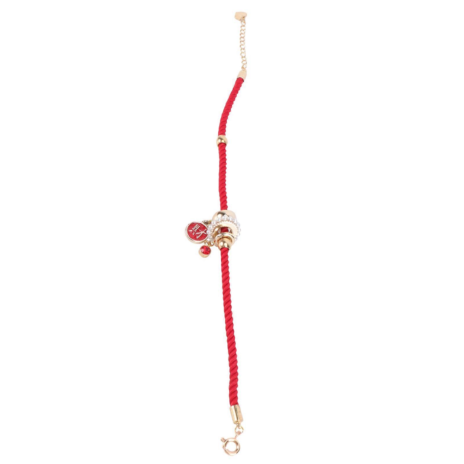 Cute Bracelets Handmade Bangle Girls Hand Ornament Red 16.5x1.5cm Symbolic for Year 1Pack
